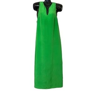 Natori Black Label Vintage Green Sleeveless V-Neck Racerback Kaftan Maxi Dress